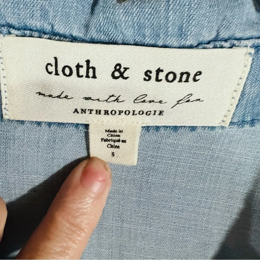 Anthropologie Cloth & Stone Janine Chambray Shirt Dress Size S - Picture 7 of 12
